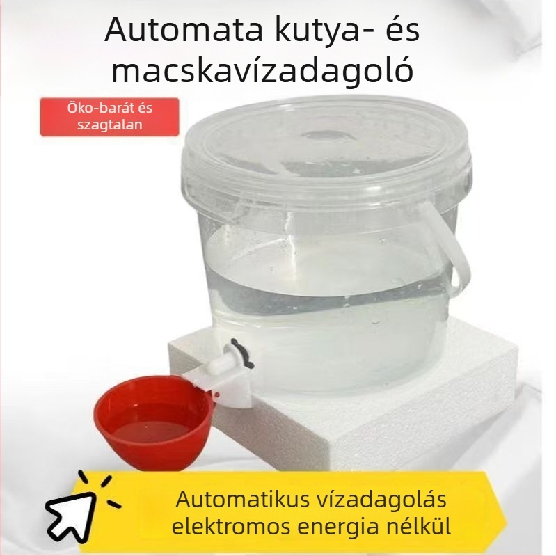 Háziállatok vízadagoló – nem elektromos, gravitációs automatikus vízellátás, hordozható, nagy kapacitású, alkalmas macskáknak és kutyáknak