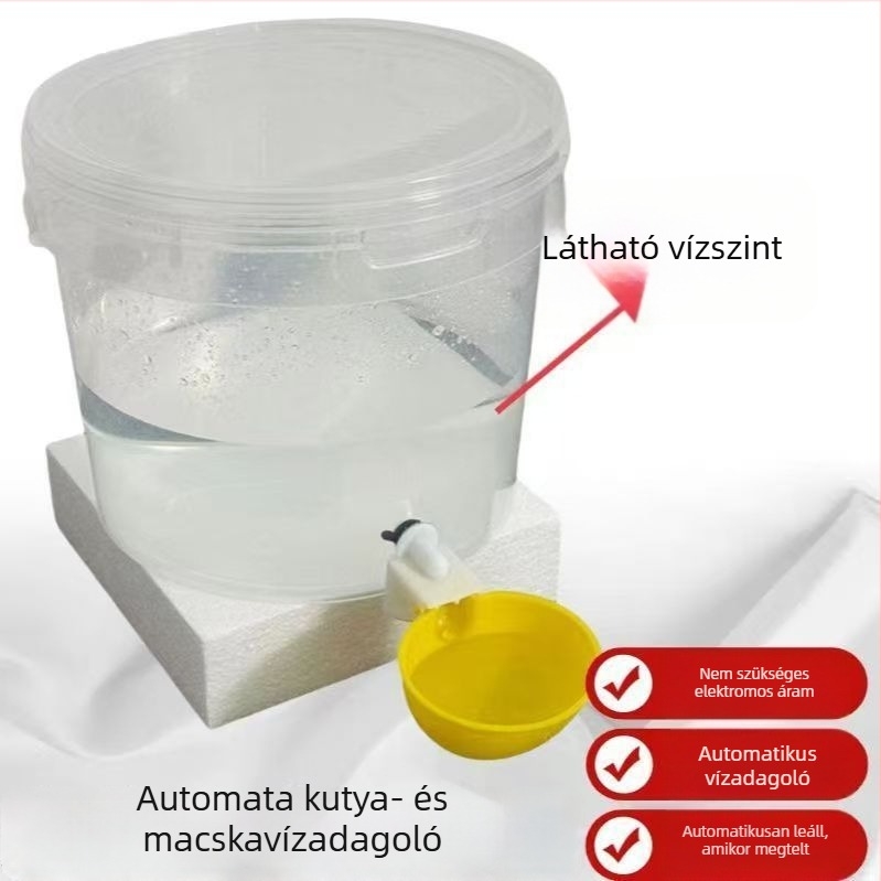 Háziállatok vízadagoló – nem elektromos, gravitációs automatikus vízellátás, hordozható, nagy kapacitású, alkalmas macskáknak és kutyáknak