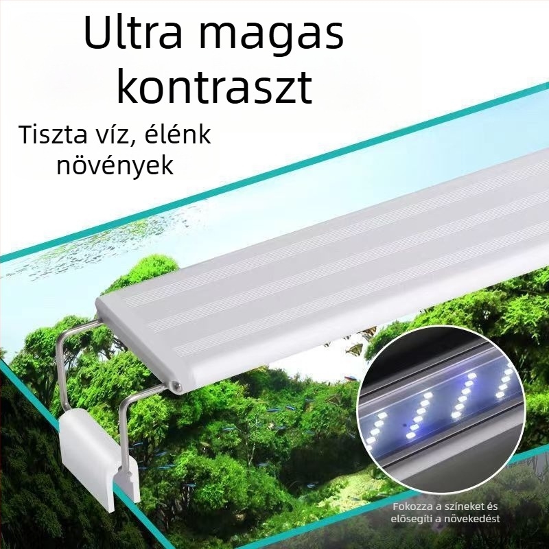 LED akváriumi fény – teljes spektrum, nagy fényerő, akváriumtájépítéshez