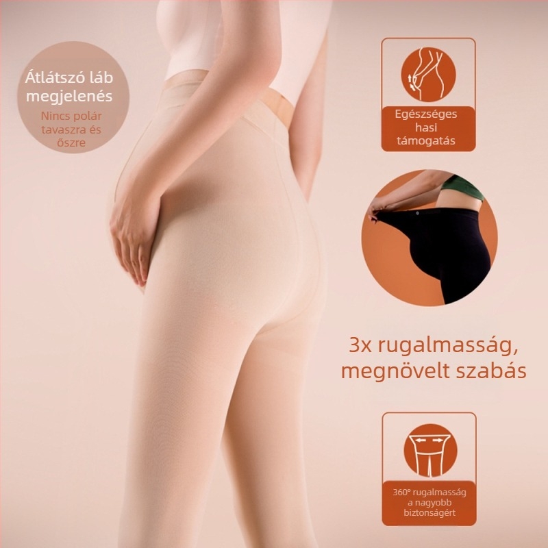 Terhességi kötött leggings tavasz-őszi-téli szezonokra, fleece-bevonatú és vastag velúr talppal, modell 8271
