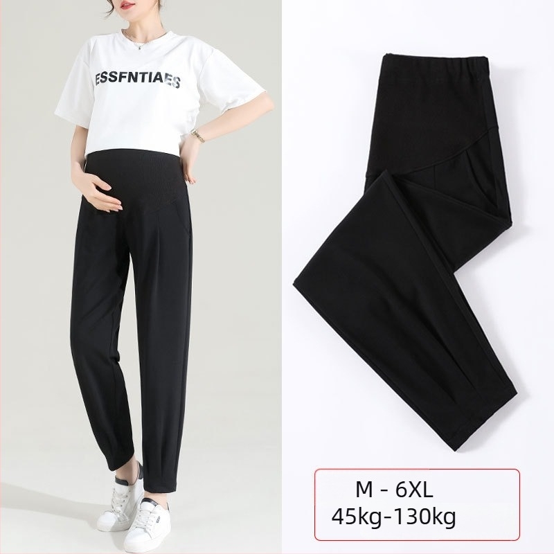 Kismama nadrágok, tavasz–ősz, harém-stílus, 9/10 hossz, hasi támogatás, nylon