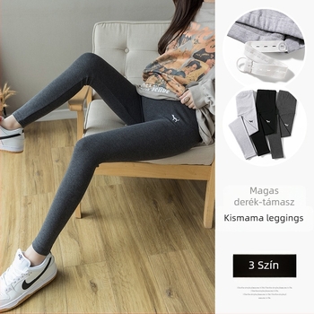 Kismama leggings tavasz–ősz, vékony anyag, magas derék, plusz méret, őszi–téli ruházat