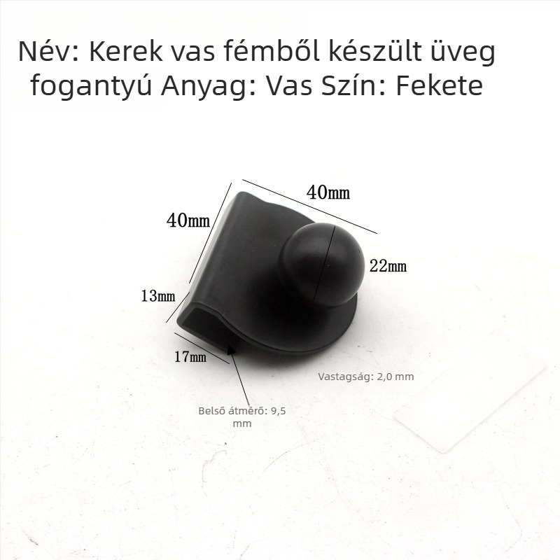 Üveges szekrényajtó fogó, fúrás nélküli szerelés, cink ötvözet, öntvény, modern minimál stílus, modell 20170624