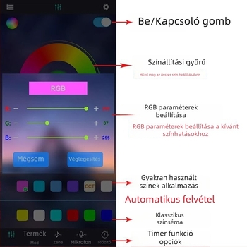 Okos LED világítás akváriumhoz, vízálló és alámerülő, app-vezérlés, teljes spektrum