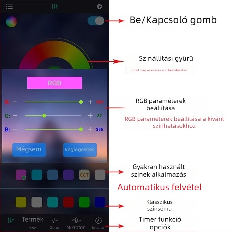 Okos LED világítás akváriumhoz, vízálló és alámerülő, app-vezérlés, teljes spektrum