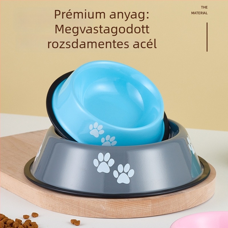 Jin Xi márkájú rozsdamentes acélból készült etető tál háziállatok számára — kategória: háziállat étkészlet, kézi etetés (nem automata)