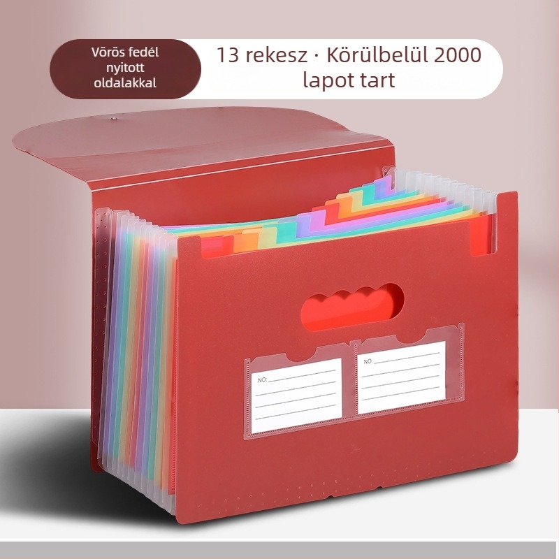 Yurui PP álló háromoldalas zárható irattál 25 rekesszel, logónyomtatási lehetőség