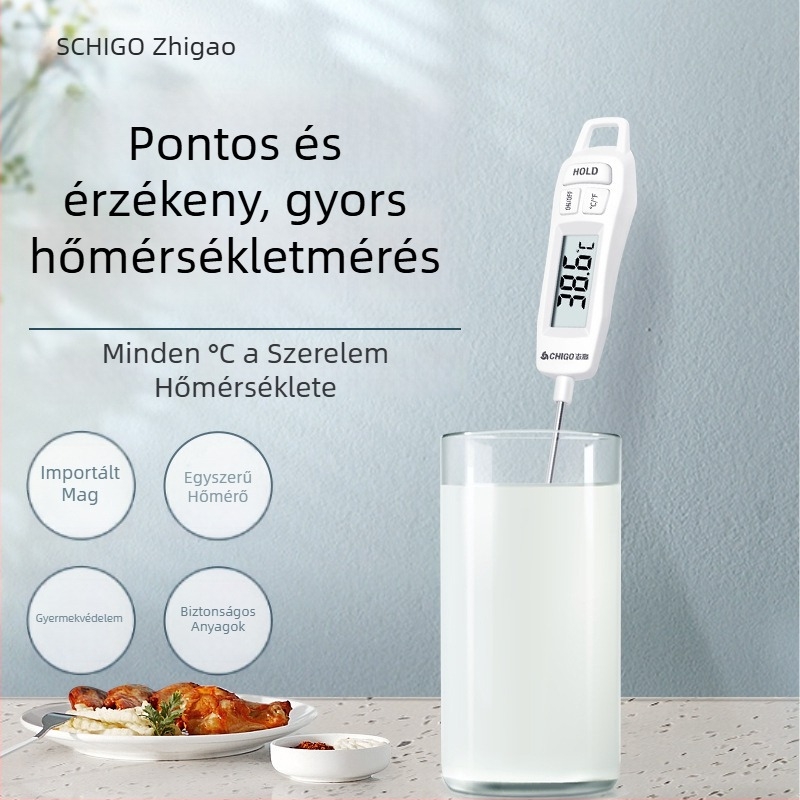 Chigo Magas Pontosságú Elektronikus Sondás Élelmiszerhőmérő Folyadékokhoz, -50°C-tól 300°C-ig