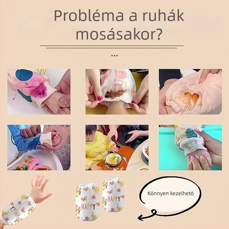 Gyerekeknek készült egyszer használatos ujjjvédők – uniszex, foltálló, karikatúra stílus – 2025 őszön debütál