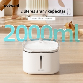 Petwant 2L automata itató háziállatok számára, vezeték nélküli pumpa, kábelharapás elleni védelem, valószínű vízáramlás, rendkívül csendes