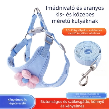 Reflektív mellény-stílusú kutyahám pórázzal, kicsi és közepes méretű kutyáknak