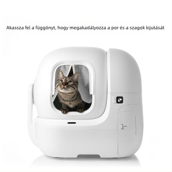 Mágneses porvédő ajtófüggöny, átlátszó, Xiaopei Cat Toilet Max sorozat számára, homokcsökkentő övvel (Minta PKTC2; Kategória: Ajtófüggöny; Alkalmazás támogatása: Igen; Cél: Macska; Súly: 0,4 kg)