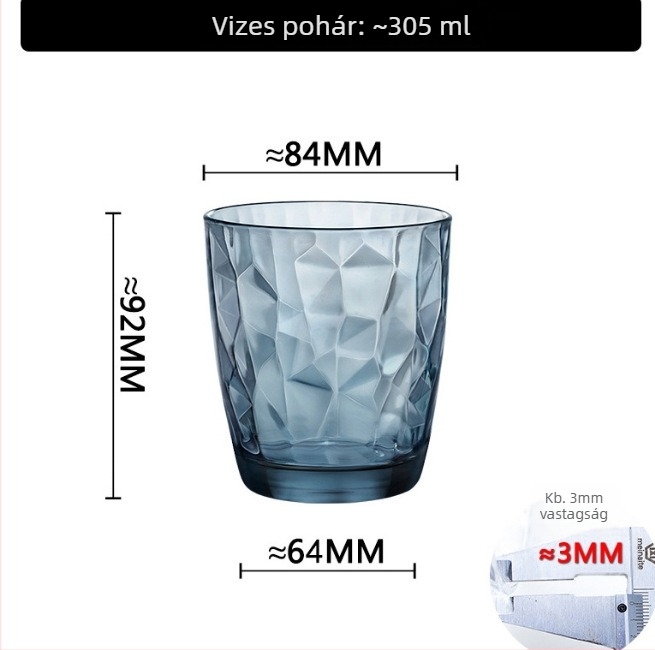 Szóda-lime üvegből készült fogkefés és szájöblítő pohár készlet, hengeralakú, egyszínű mintázat, modern minimalist stílus, hat darab