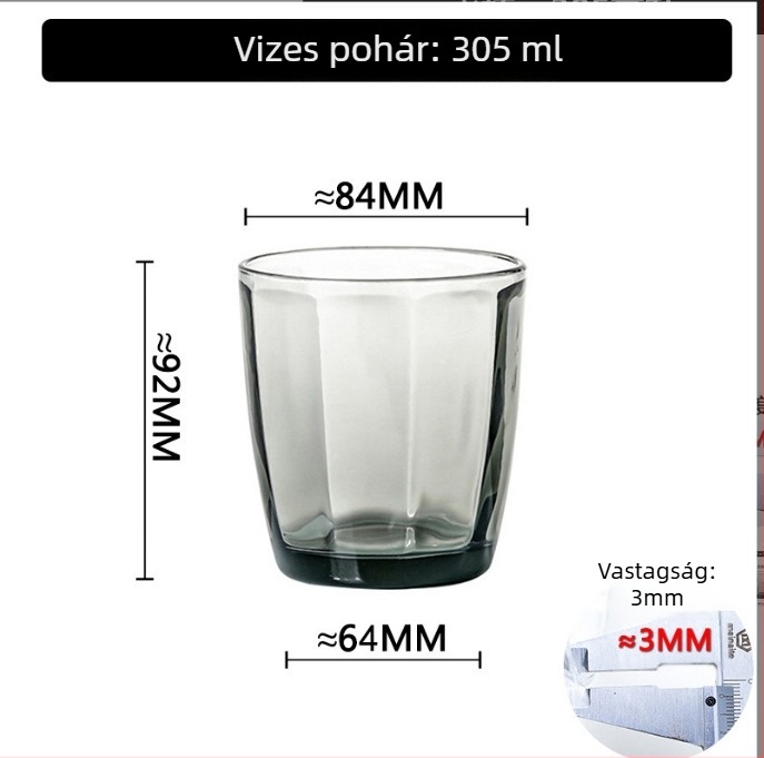 Szóda-lime üvegből készült fogkefés és szájöblítő pohár készlet, hengeralakú, egyszínű mintázat, modern minimalist stílus, hat darab