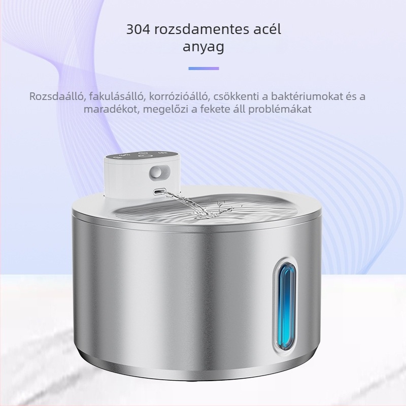 Vezeték nélküli intelligens háziállat-vízforrás nagy kapacitású automatikus keringéssel, macskáknak és kutyáknak