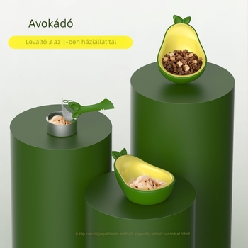 Macska tál 3 az 1-ben dizájn, anti-kiöntés funkció, ferde perem, műanyag