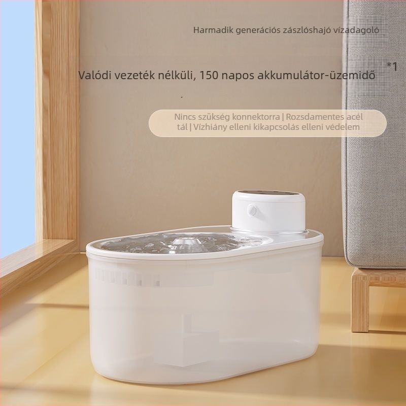 Harmadik generációs intelligens vezeték nélküli vízadagoló háziállatok számára automatikus keringésű szűréssel, kutyák és macskák számára