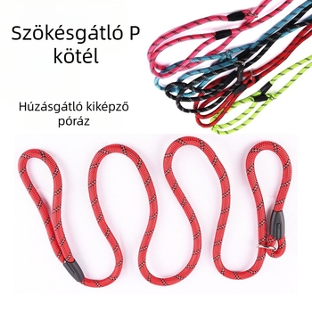 Robbanásbiztos P-alakú póráz nagy és közepes testű kutyáknak, anti-szökés, magas láthatóságú reflexiós felülettel, integrált edzőpóráz a sétákhoz
