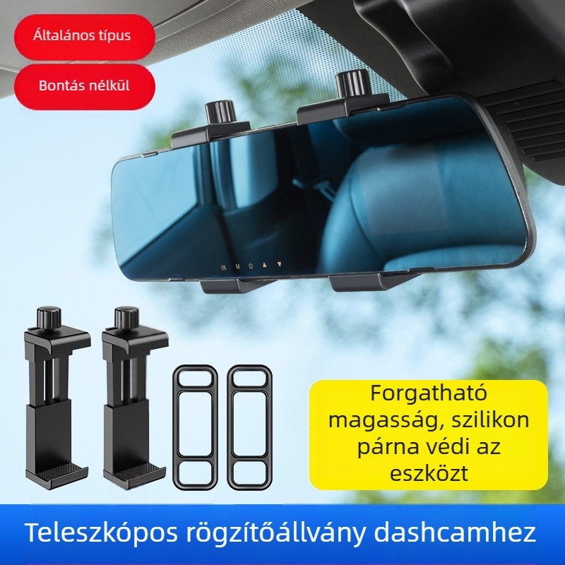 Universális dashcam tartó – központi konzolhoz és visszapillantó tükörhöz tartozó alap