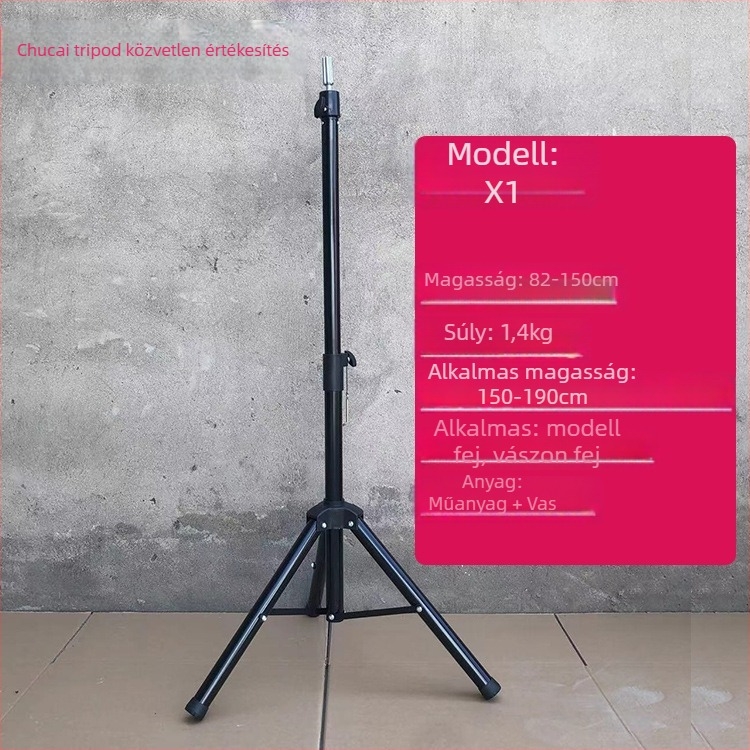 Parókafej tripod állvánnyal – hosszú selyem haj, hosszú göndör fürrok frufjval, festhető, fejformázó támogatás