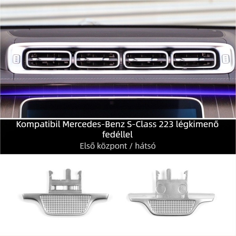 Miula Mercedes-Benz S‑Class légkivezető pedál fényes csíkkal és grillzár Be250225534, W223-kompatibilis