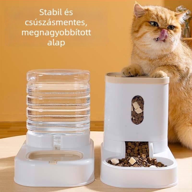 All-in-One állatvíz- és etető adagoló macskák és kutyák számára, áram nélkül (Anyag: Egyéb; Eredet: Egyéb; Automatické etetés: Nincs benne; Kategória: Állateledel-kiegészítők)