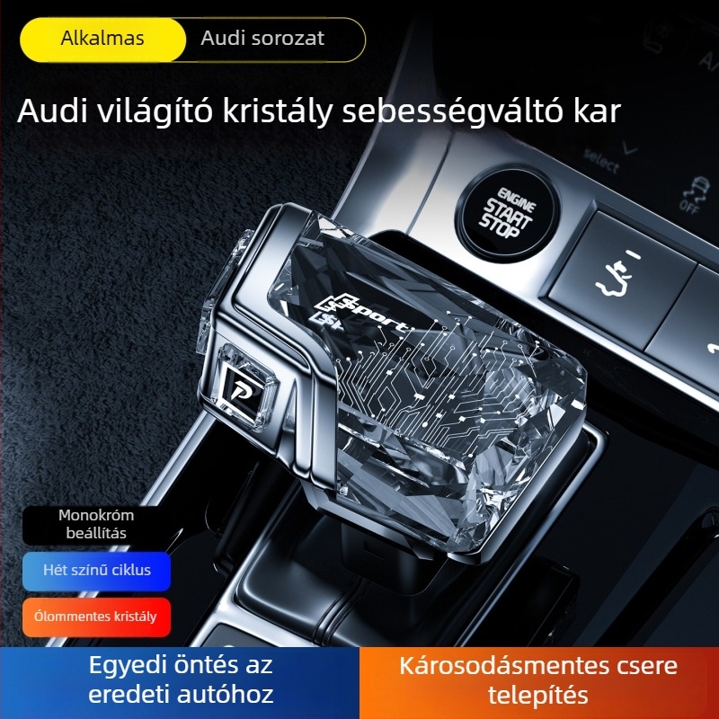 Kristály váltógomb LED világítással Audi A4/A5/A7/A8-hoz
