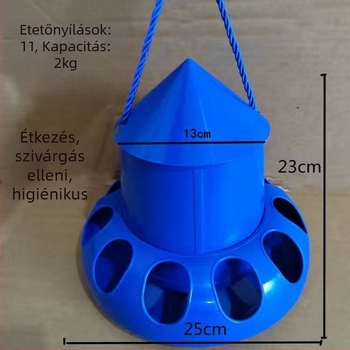 Automata baromfi etető kiömlésmentes tálcával, többféle madár számára