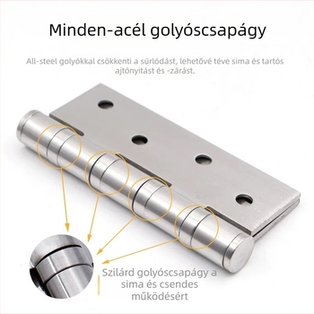 304 rozsdamentes acél összecsukható zsanér faajtókhoz és bútorokhoz, csiszolt felülettel, 3 mm vastagság, modell 3043, halk működés