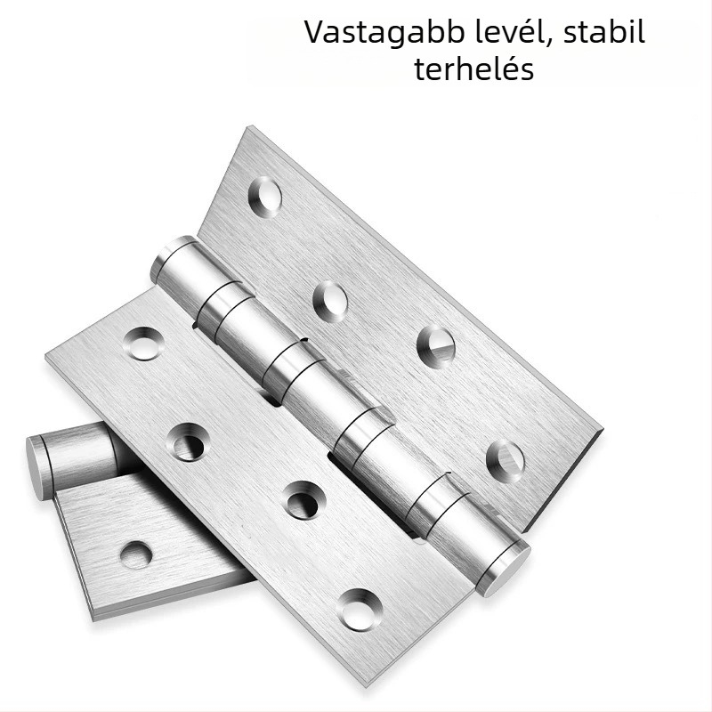 304 rozsdamentes acél összecsukható zsanér faajtókhoz és bútorokhoz, csiszolt felülettel, 3 mm vastagság, modell 3043, halk működés