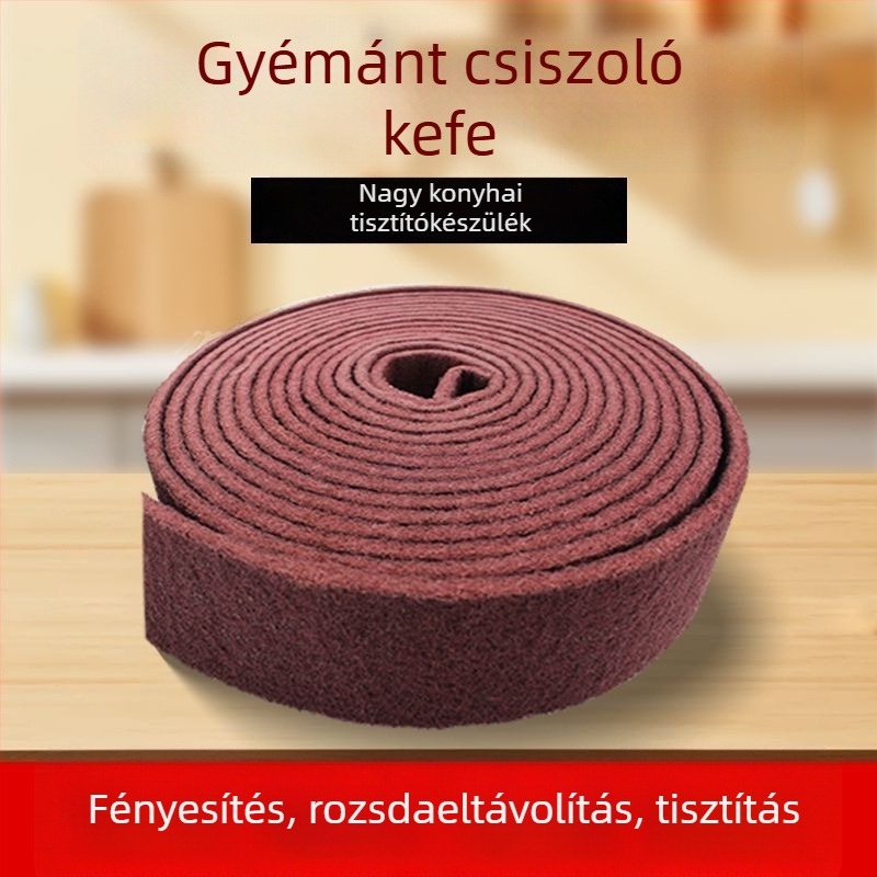 Súrolópad edényekhez és tálakhoz, nylon alapú, emery abrazív flocking, barna korund rostok