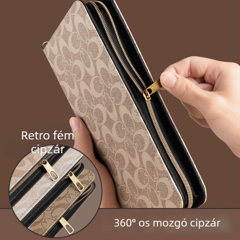 Bőr, többfunkciós nyugtákat és bankbetéteket rendezője cipzárral — modell CDB0102100902, a Multi-Collection-től