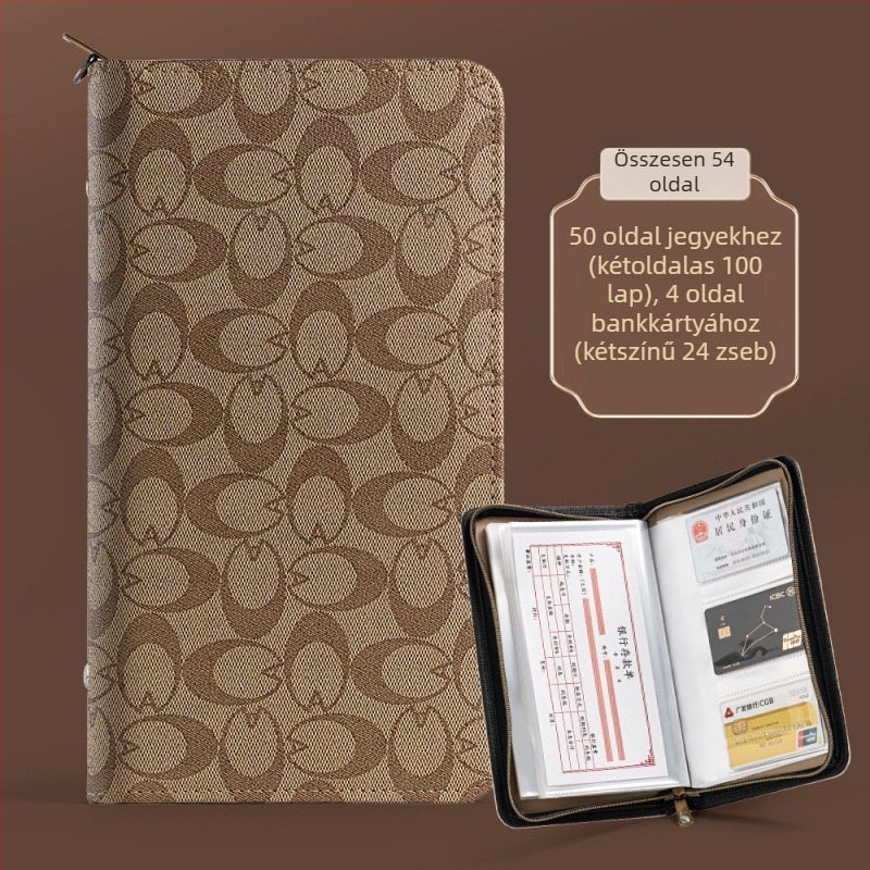 Bőr, többfunkciós nyugtákat és bankbetéteket rendezője cipzárral — modell CDB0102100902, a Multi-Collection-től