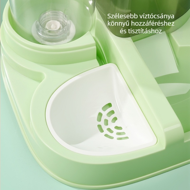 Automatikus macskatáp etető és beépített víz- és ételtál, PP anyag, Jiayou márka, Modell Semi-oval Feeder