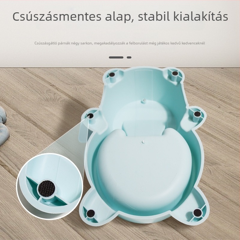Állateledel-automata etető nyomógombos mennyiségi vezérléssel, csúszásmentes és dőlés elleni funkcióval, okos tál (PP+ABS+PET)