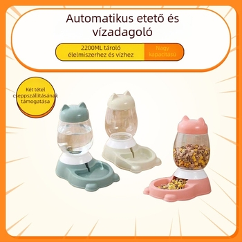 Automata etető és macska vízadagoló, nagy kapacitású kutya tál, anti-öntés macska tál, háziállat tál