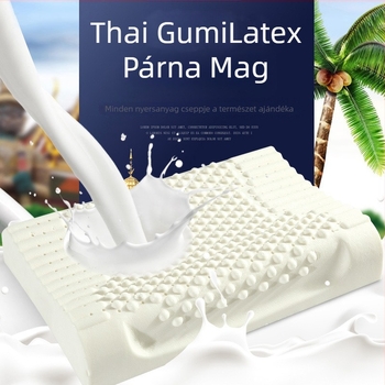 Latex nyaki párna masszázsporokkal, hullámos kötött párna minden korosztálynak, egész éves kényelem