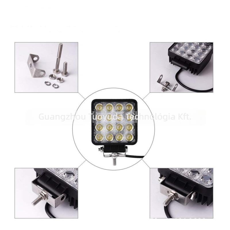 Autó LED munkalámpa, tető spot fény, 16 LED, 48W, 12-80V