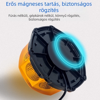 LED figyelmeztető lámpa iskolabuszhoz erős mágnessel, COB 10W, 18-80V, Modell JSG-03-COB, Univerzális kompatibilitás