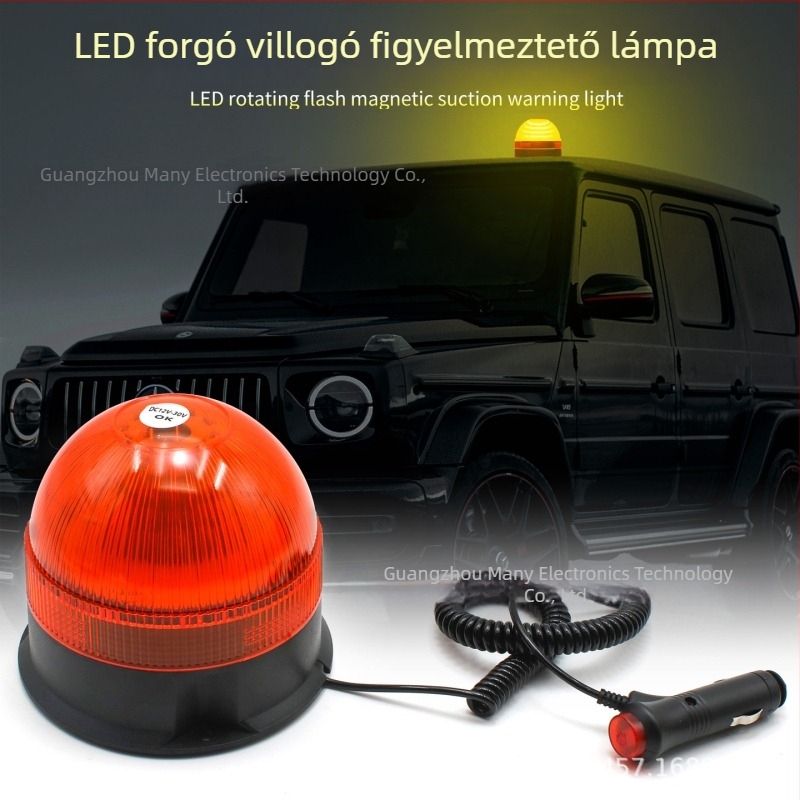 40 LED-es mágneses tetőfény forgó villogó figyelmeztető jelzéssel iskolabuszhoz, építőipari járműhöz, vízszóró autóhoz és mentő járműhöz