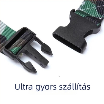 Katonai edzőöv – nylon öv műanyag csattal, zárócsattal záródó, szélesség 2–4 cm, egyedi stílus