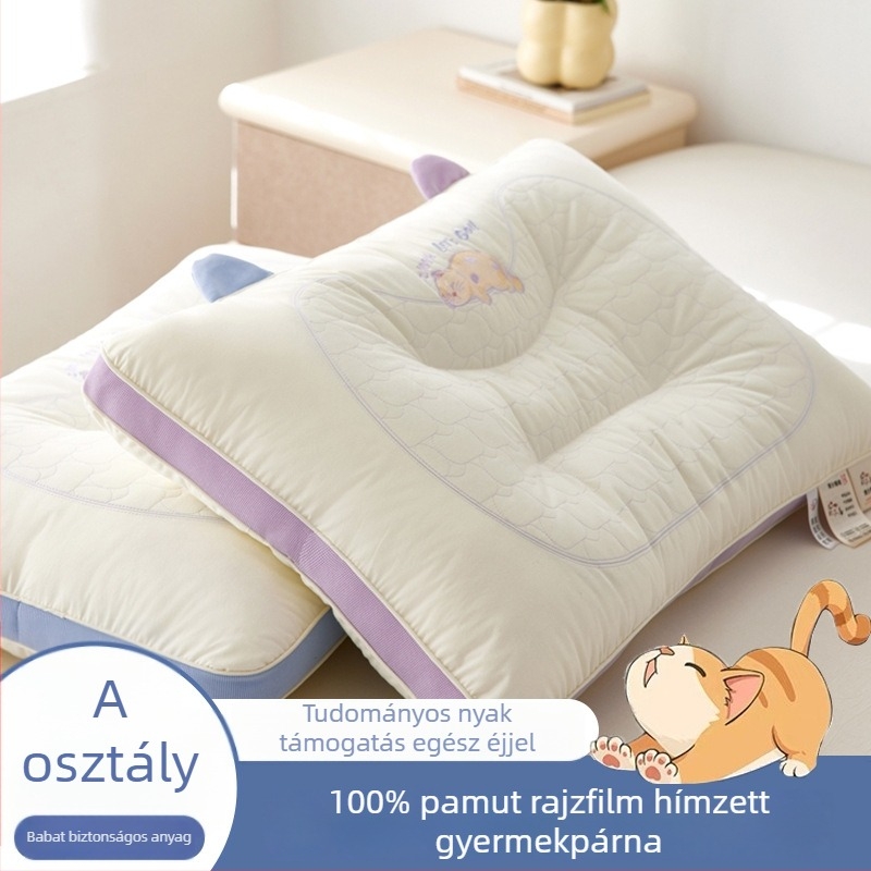 Hosszúkás téglalap alakú párna 100% pamut huzattal, töltet poliészter rostokból mikroszálakkal, 0,55–1,0 kg, felnőtteknek