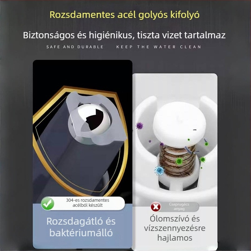 Függő itató háziállatok számára, folyó vízellátással és automata etetővel (ketreces használatra) | Anyag: PP/ABS/PET