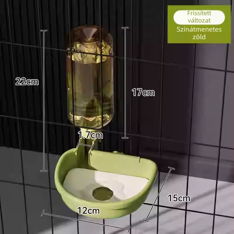 Függő itató háziállatok számára, folyó vízellátással és automata etetővel (ketreces használatra) | Anyag: PP/ABS/PET