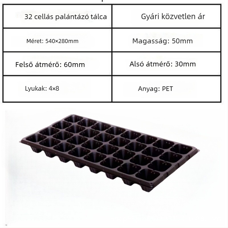 PET anyagú palánta tálca Seedling tray 002, palánta- és zöldségtermesztéshez, Jin Xu