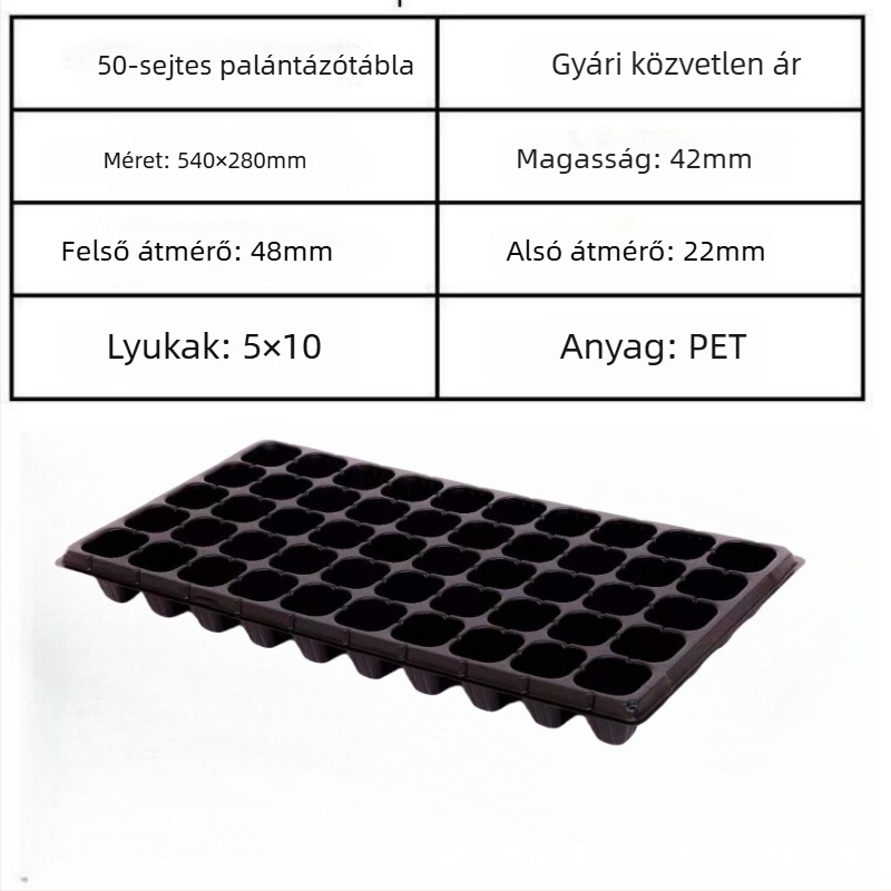 PET anyagú palánta tálca Seedling tray 002, palánta- és zöldségtermesztéshez, Jin Xu