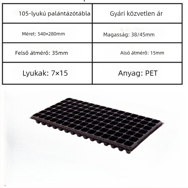 PET anyagú palánta tálca Seedling tray 002, palánta- és zöldségtermesztéshez, Jin Xu