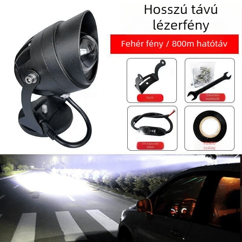 LED autóspotlámpa hosszú hatótávolságú lézeres tetőfénnyel (Termék szám 1; Márka nélküli; Testreszabás nélküli; Belső szállítás)