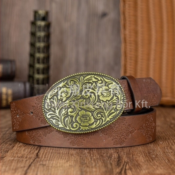 Ficino PU bőr öv lemezes csattal, uniszex, szélesség 2–4 cm