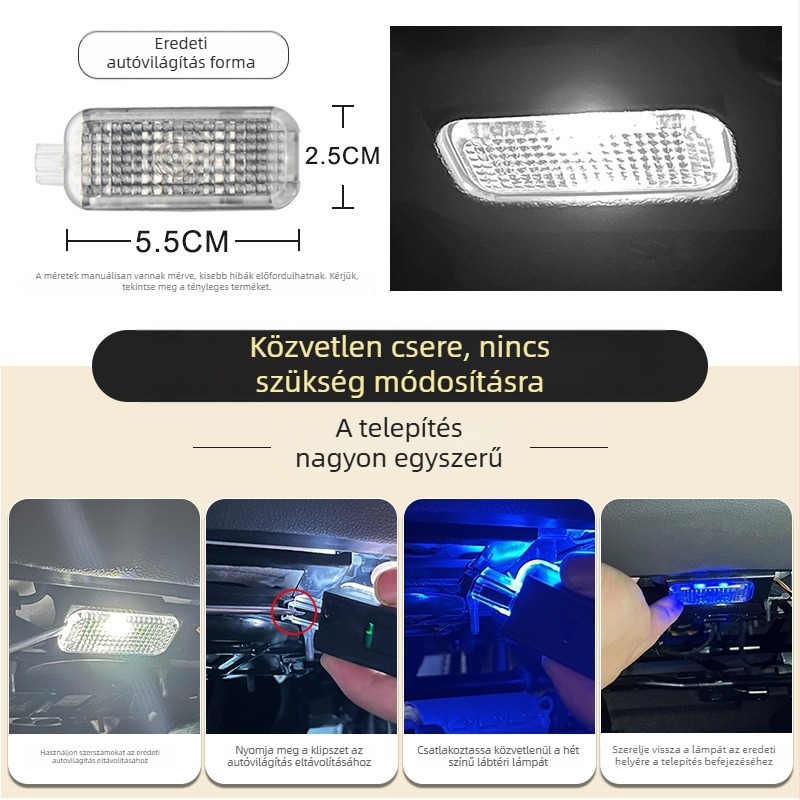 VW belső lábtér LED világítás Passat, Magotan, Touareg, Lingdu és CC modellekhez
